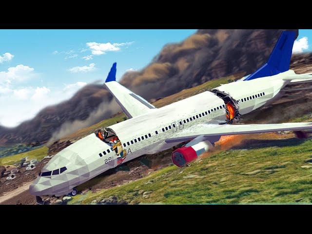 All Systems Failed - Emergency Landing On The Mountainside | Airplane Crashes ! Besiege plane crash