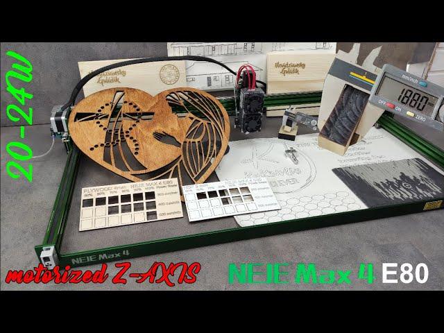 Laser engraver NEJE MAX 4 with E80 20-24W laser module, Motorized Z-axis, Big Working Area 750x460mm