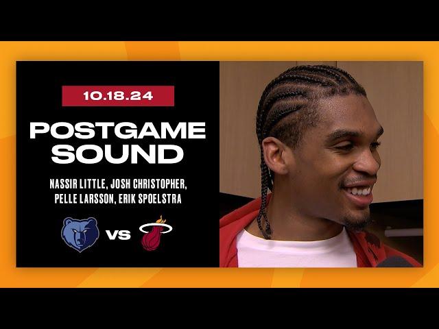 Postgame Interview: Nassir Little, Josh Christopher, Pelle Larsson, Erik Spoelstra | Oct. 18, 2024