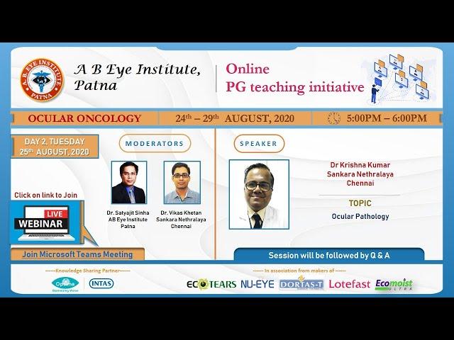 Ocular Oncology, Day 2, online PG teaching initiative