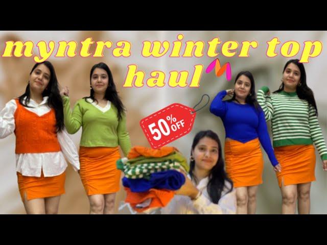 Myntra Winter Top Haul | Myntra Sweater Haul | Winter Outfits Idea | Winter tops under 500 #winterv