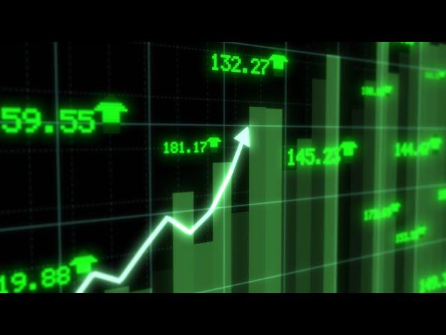 Rising Stock Market Chart Arrow Rallying Growth Recovery Concept 4K Background VJ Video Effect