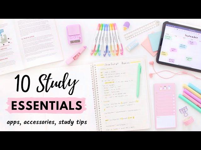 10 Study Essentials for online school ‍ Desk accessories & study tips for students!