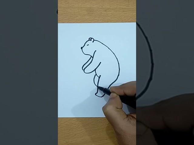 How To Draw Bear Riding A Bicycle #shorts #YTshorts #trending #viral | #animals  | Magic Drawings
