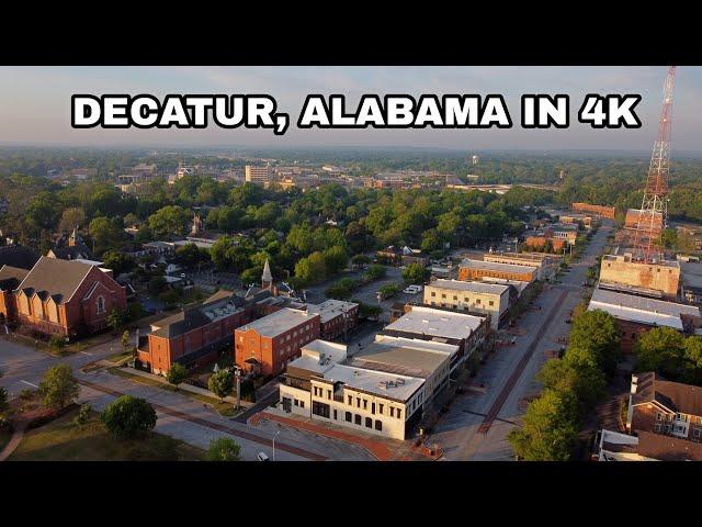 DECATUR, ALABAMA FROM ABOVE! 4K DRONE FOOTAGE OF THE TENNESSEE RIVER AND RIVERFRONT!