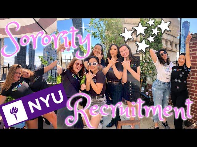 NYU SORORITY RECRUITMENT VLOG 2019