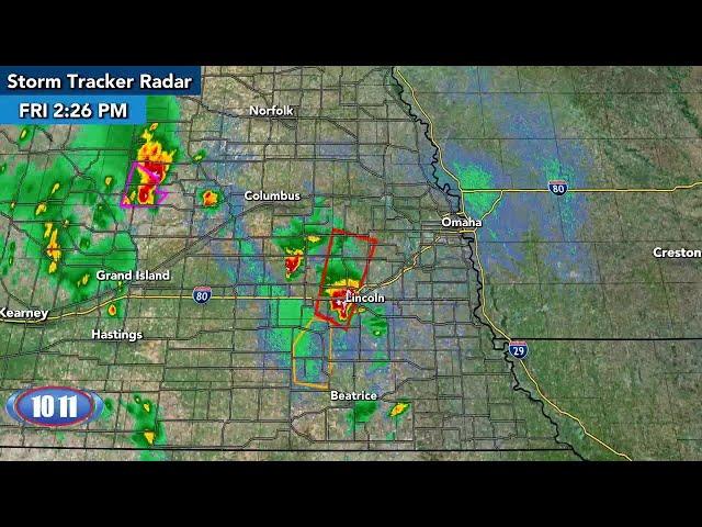 Radar loop as severe storm moved through Nebraska