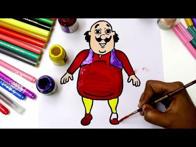 Motu Patlu Cartoon Coloring pages for kids | Coloring Patlu, Colouring pages kids, motu patlu videos