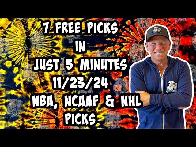 NCAAF, NBA, NHL Best Bets for Today Picks & Predictions Saturday 11/23/24 | 7 Picks in 5 Minutes