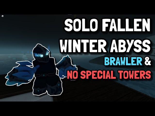 BEAT SOLO FALLEN EASILY ON WINTER ABYSS WITH BRAWLER + NST | Roblox Tower Defense Simulator