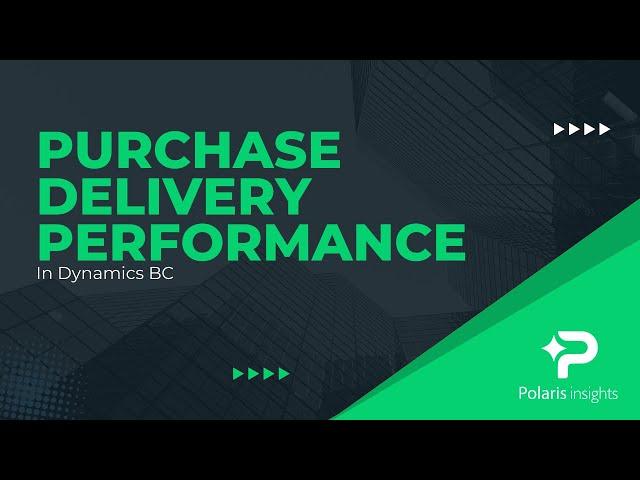 Dynamics BC Jumpstart Package:  Purchase Order Performance