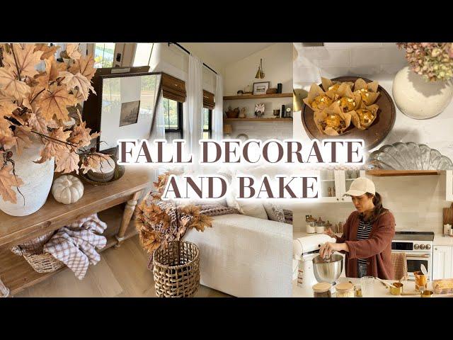 FALL DECORATE WITH ME | entryway fall decor, pumpkin chocolate chip muffins & fall bucket list!