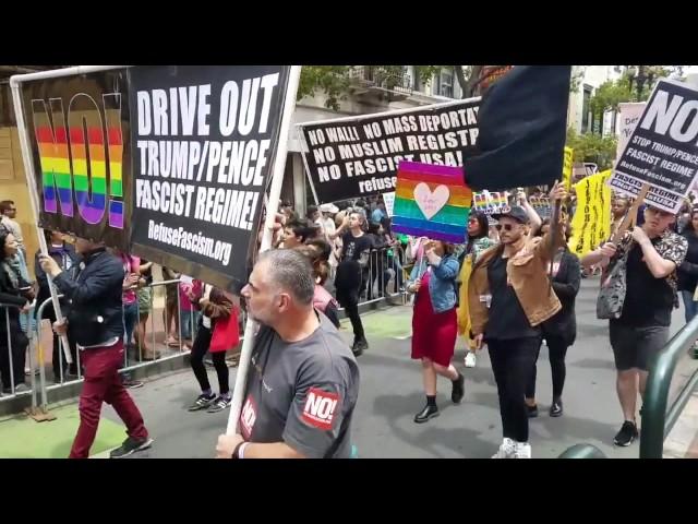 Bay Area REFUSE FASCISM with the Resistance Contingent leading the SF PRIDE 2017 parade