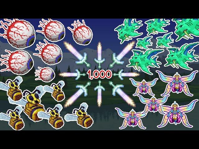 1,000 Terraprismas vs 50 Bosses At Once (Master Mode) | Terraria 1.4.2.3