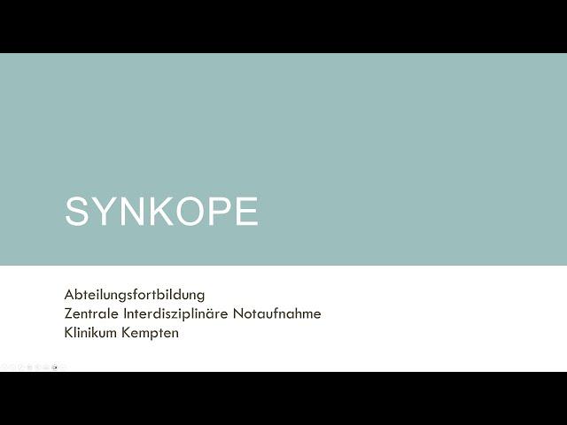 Fortbildung der ZINA Kempten - Synkopen (Diagnostik & Risikostratifizierung)