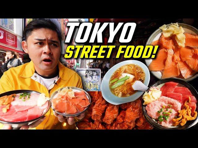 TOKYO Street Food Tour! Ramen, Sushi and Takoyaki! Best JAPAN Street Food Tour!