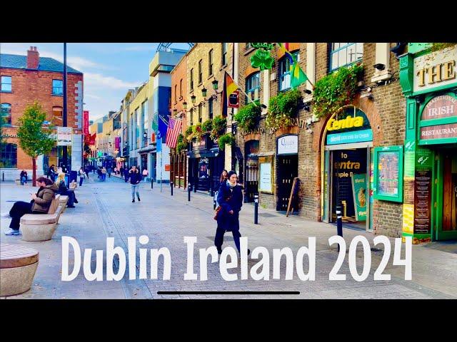 Dublin City walk November 2024| 4K UHD walking tour of Dublin Ireland |Abbey street and Temple bar