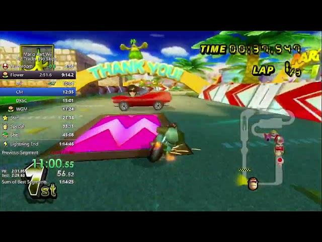 [MKW] 32 Track Speedrun (no Skips) in 59:31.458 IGT (WR)