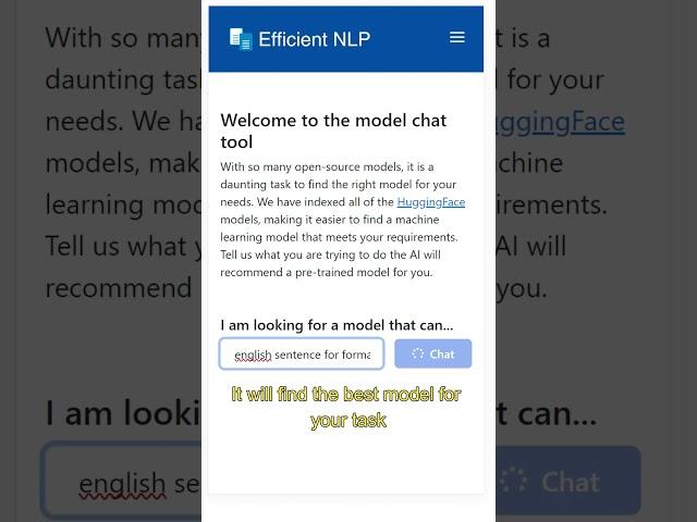 NLP Model Finder Tool