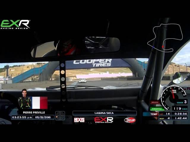 EXR LV02 - Pierre Preville 1:42.04 onboard video at Laguna Seca