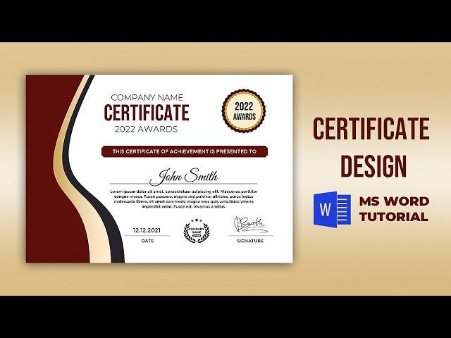 How to make Certificate Design in Microsoft word | MS Word Certificate Design Tutorial