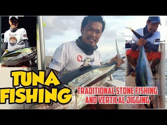 TUNA FISHING : PACIFIC TRENCH : Traditional stone drop Hand Line fishing and Rod and Reel fishing