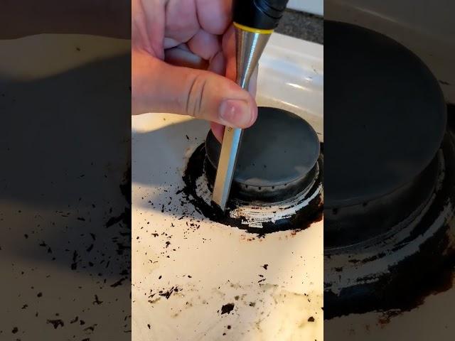 #cleaning #gasstove #chisel #dirty #clean #muchbetter #elbowgrease #scrub #homestead
