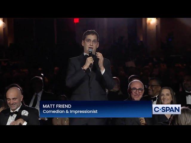 Matt Friend performs at the 2024 White House Correspondents Dinner with Trump, McConnell impressions