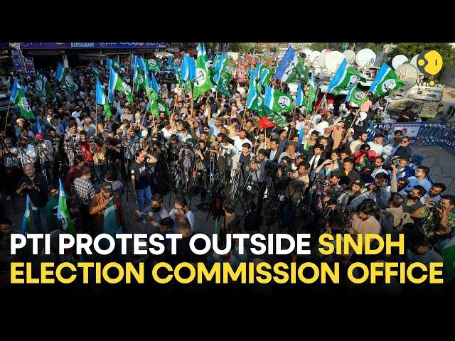 PAKISTAN LIVE: PTI party protest outside Sindh Election Commission office in Karachi | WION LIVE