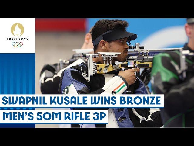 Swapnil Kusale Wins Bronze!  | 50m Rifle 3 Positions Men's Final | Paris 2024 Highlights