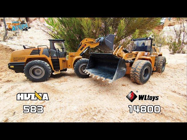 Huina 583 Vs WLtoys 14800 | Wheel Loaders Bulldozers in Action | RC Construction | Cars Trucks 4 Fun