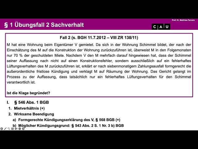 Vertragliche Schuldverhältnisse ohne Kaufrecht  – Folge 06 (Räumungsklage; Verbraucherwiderruf)