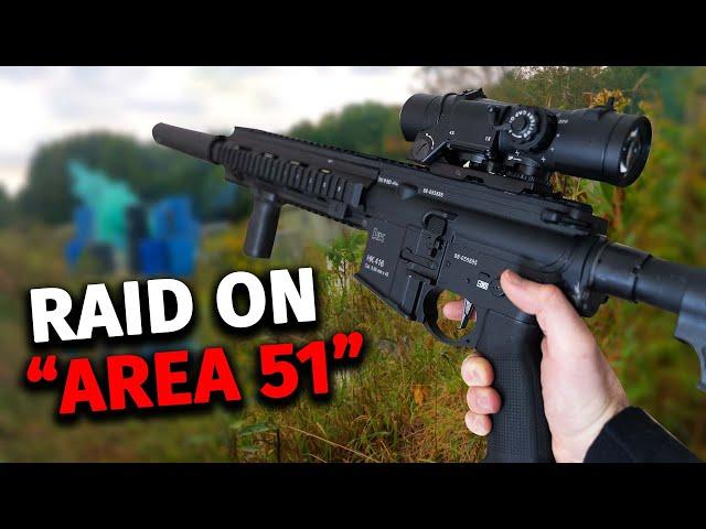 Raid on Area 51 Airsoft Event -  HK 416 Gameplay!