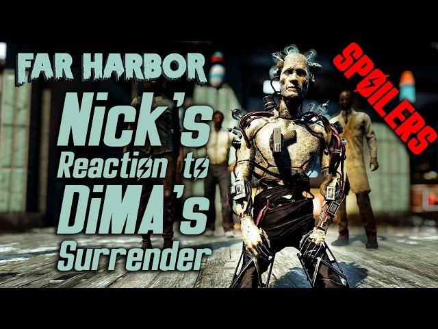 Fallout 4 Far Harbor - Nick's Reaction to DiMA's Surrender *SPOILERS*