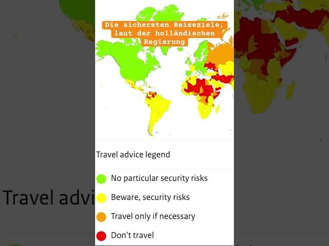 Die sichersten Reiseziele für 2024, laut der holländischen Regierung #karte