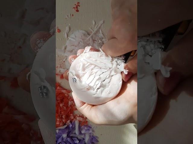 Cutting dry soap. #cuttingdrysoap #soapcutting #short #asmrsoap #asmr