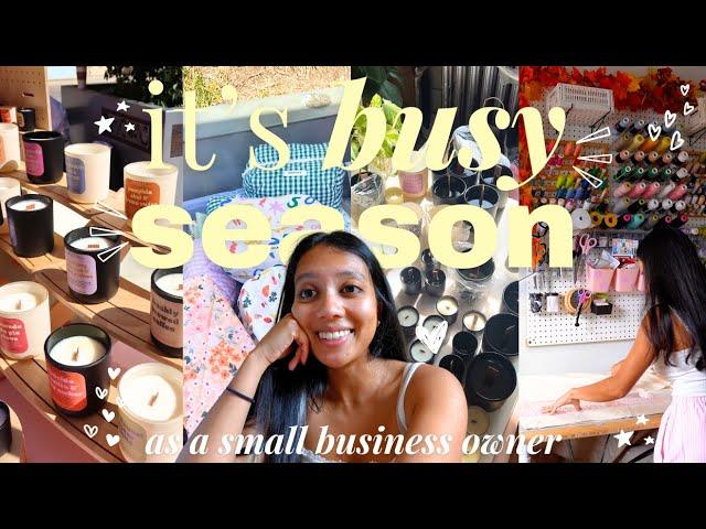 preparing for fall market season as a small business owner // candle making, sewing, vlog