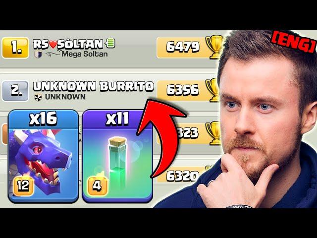 RANK 2 Dominates with 16 Dragons and 11 Invisibility Spells in Clash of Clans