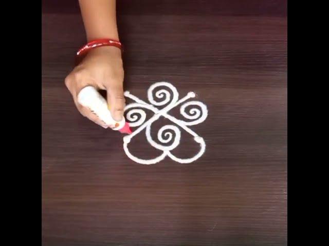 Super simple daily small rangoli design #rangoli  #muggulu  #shorts