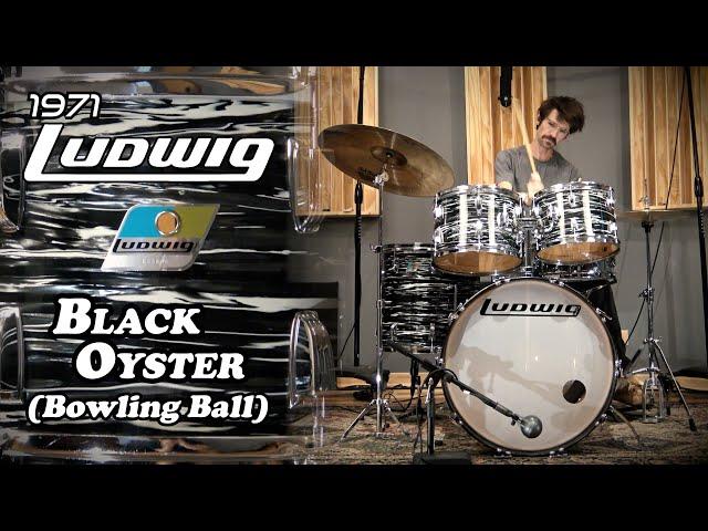 '71 Ludwig Drum Kit - Black Oyster Bowling Ball