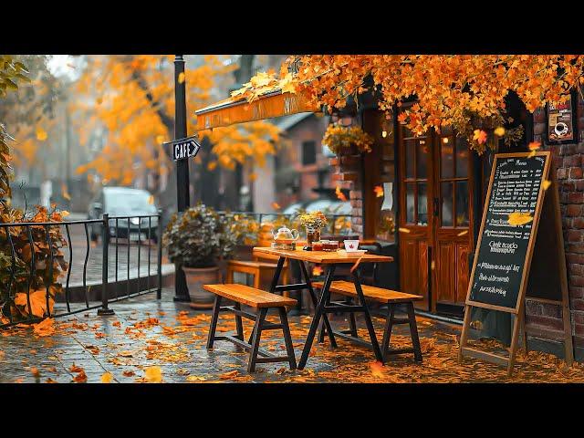 Soft Jazz for Laid Back - Captivating Autumn Jazz Music & Fall Jazz at Outdoor Coffee Shop Ambience