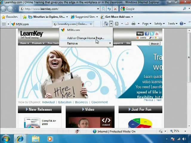 Personalizing Internet Explorer 8: Changing Your Home Page