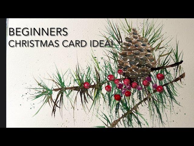 Beginners CHRISTMAS HOLIDAY CARD PAINTING Loose Watercolour PAINTING Techniques Tutorial Landscape