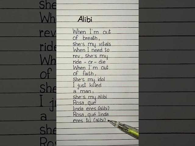 i just killed a man she's my alibi lyrics english #alibi #lyrics