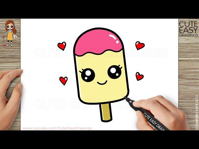 How to Draw Cute Ice Cream Easy Step by Step