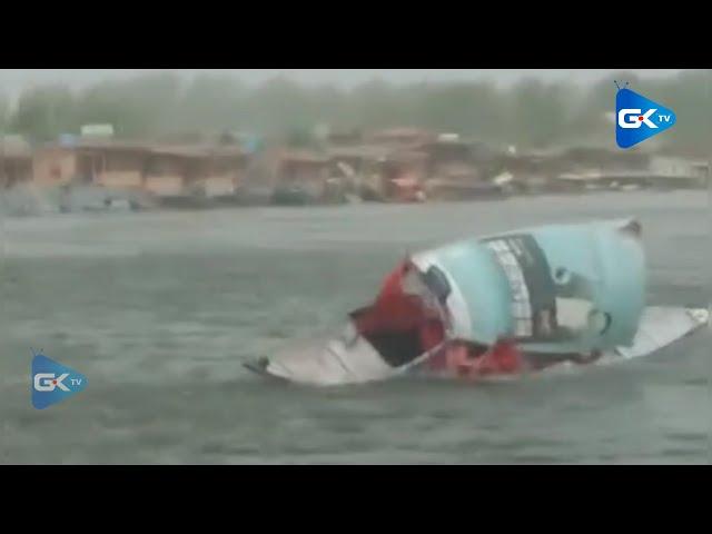 Shikara capsized amid gusty winds in Dal Lake Srinagar