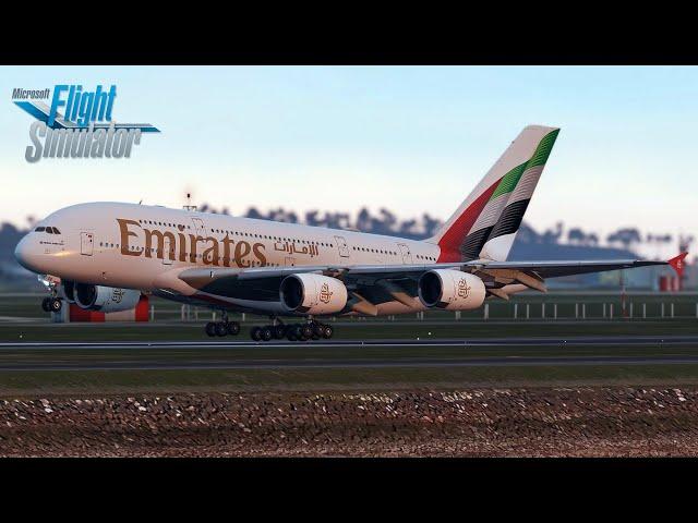 MSFS | FBW A380 | Evening landing in Sydney