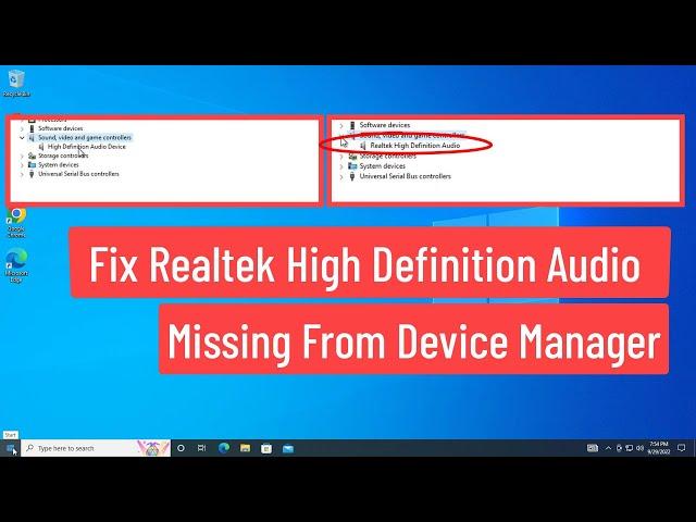 Fix Realtek High Definition Audio Missing from Device Manager Windows 11/10 [Solved]