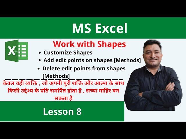Add and delete edit points to customize,edit or modify shapes in excel?