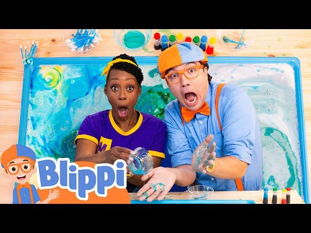 Color Mixing Fun with Blippi! | Learn Colors with Milk Experiments! | Educational Videos for Kids